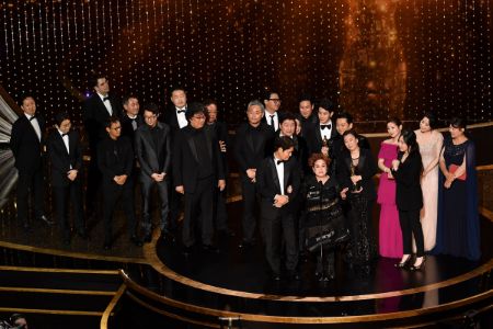 The South Korean movie 'Parasite' wins the Best Picture at the 2020 Oscars.
